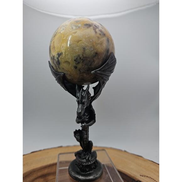 1.13lb 72mm Crazy Lace Agate W/Dragon Stand - Picture 6 of 10